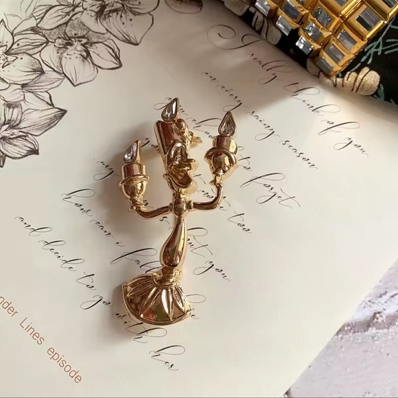 Candle Holder Beauty&Beast Gold Brooch - Picture 9 of 16